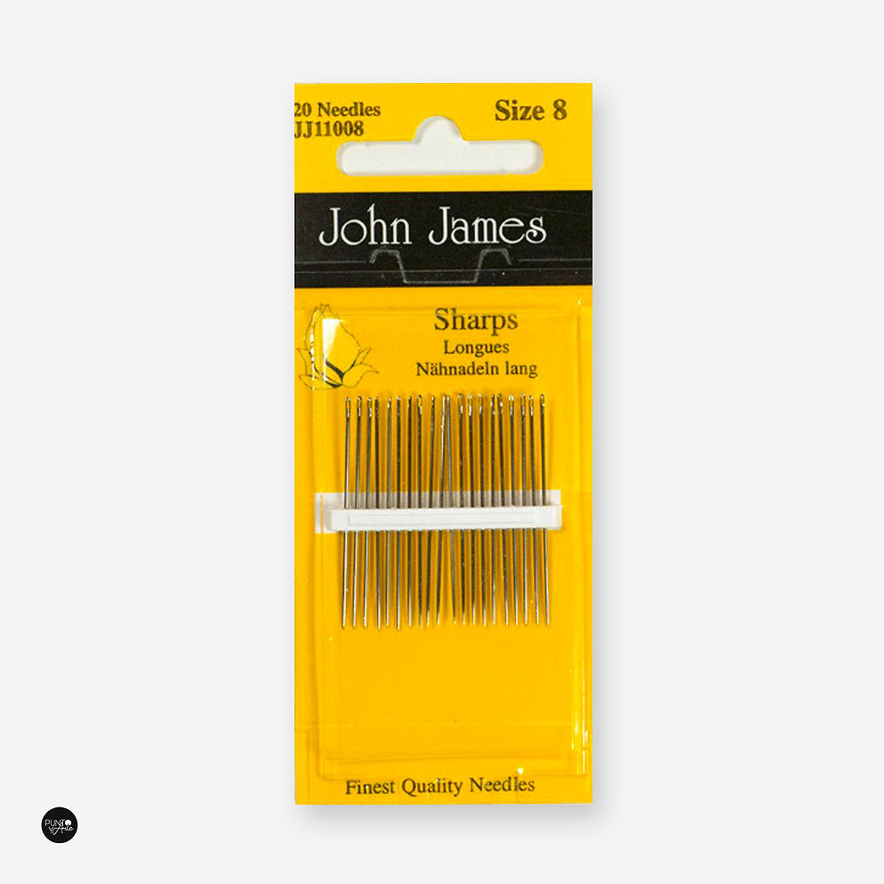 No. 8 Shraps. Agujas para Coser a Mano John James JJ11008: Herramientas Versátiles para tus Proyectos de Costura Manual