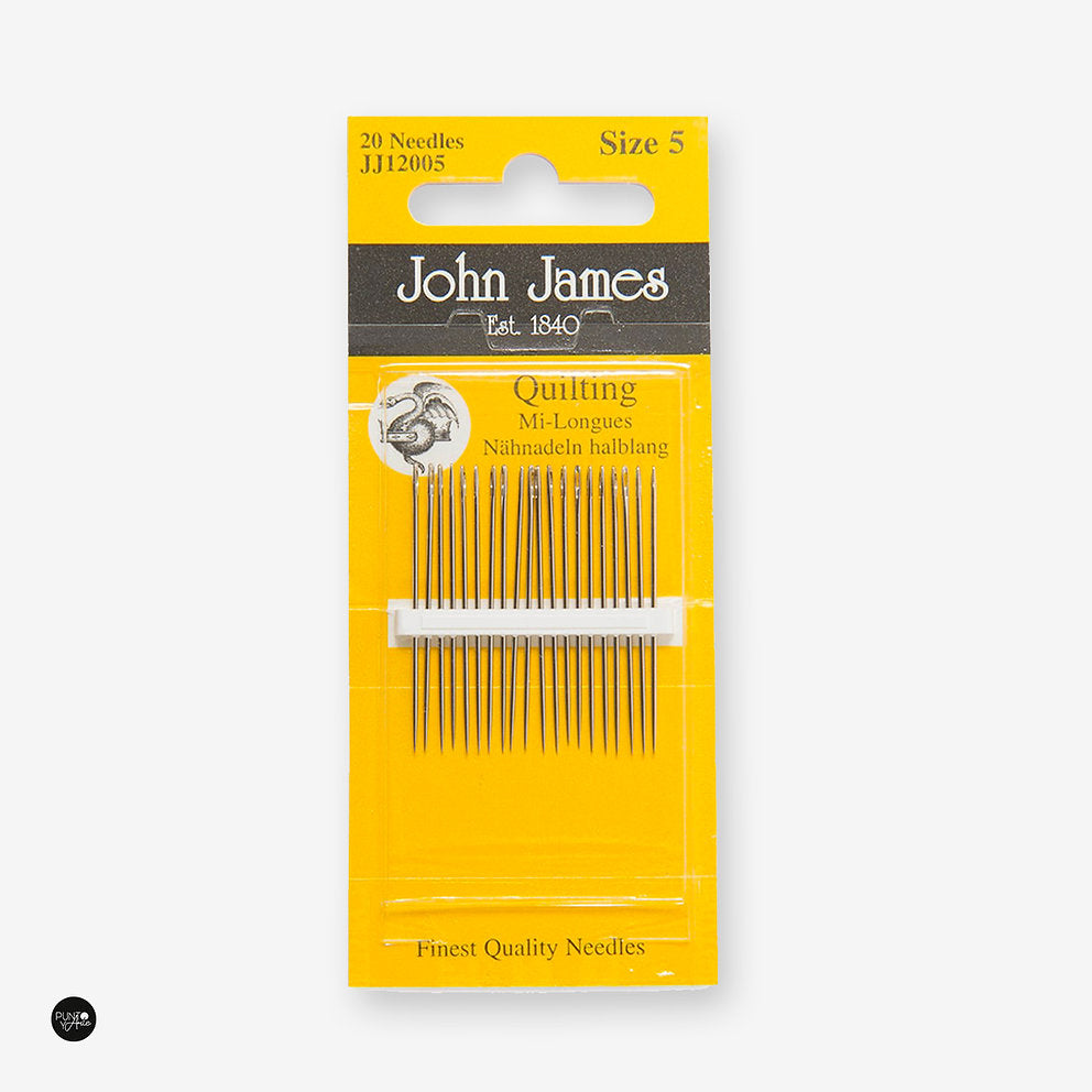 Paquet de 20 aiguilles à quilting taille 5 MI-LONG - John James JJ12005