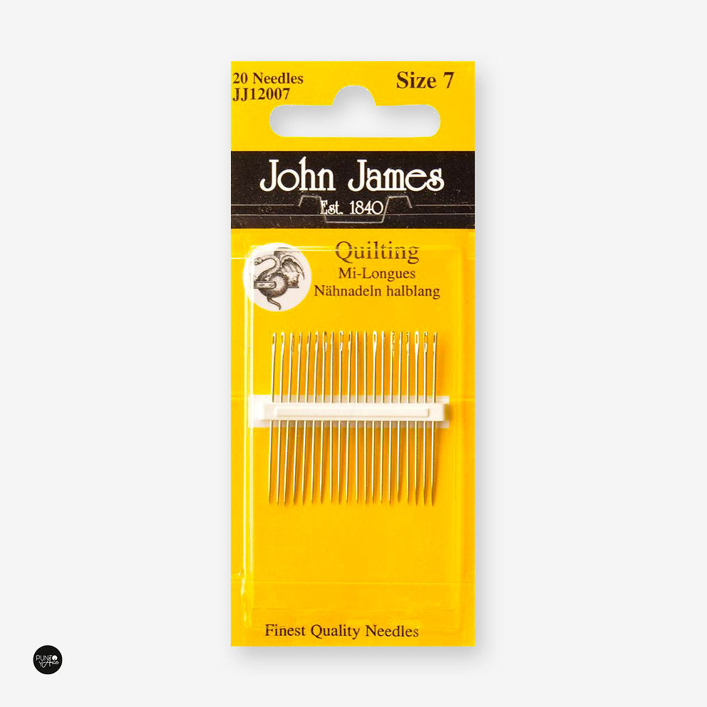 20 Pack de Agujas Acolchado Tamaño 7 MI-LONG - John James JJ12007: La Elección Ideal para tus Proyectos de Acolchado
