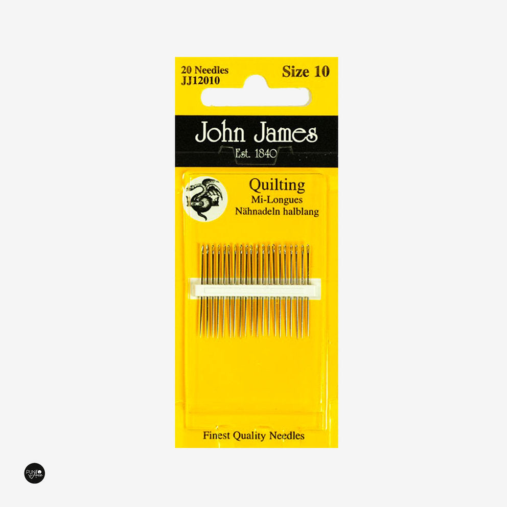 Aiguilles à Quilting N°10 MI-LONG John James JJ12010 Patchwork : Accélérez vos projets de quilting et de patchwork