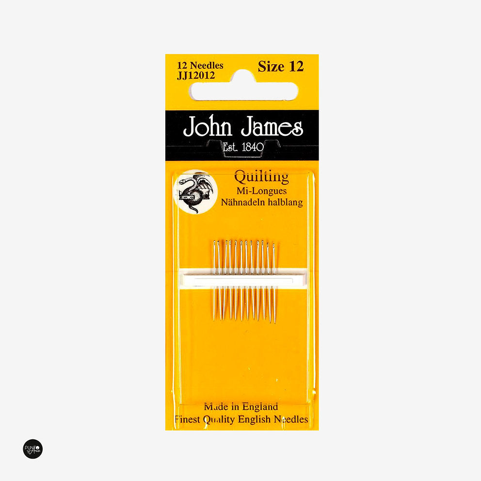 Agujas para Acolchar No. 12 MI-LONG John James JJ12012 Patchwork: Agilidad y Precisión en tus Proyectos de Acolchado y Patchwork