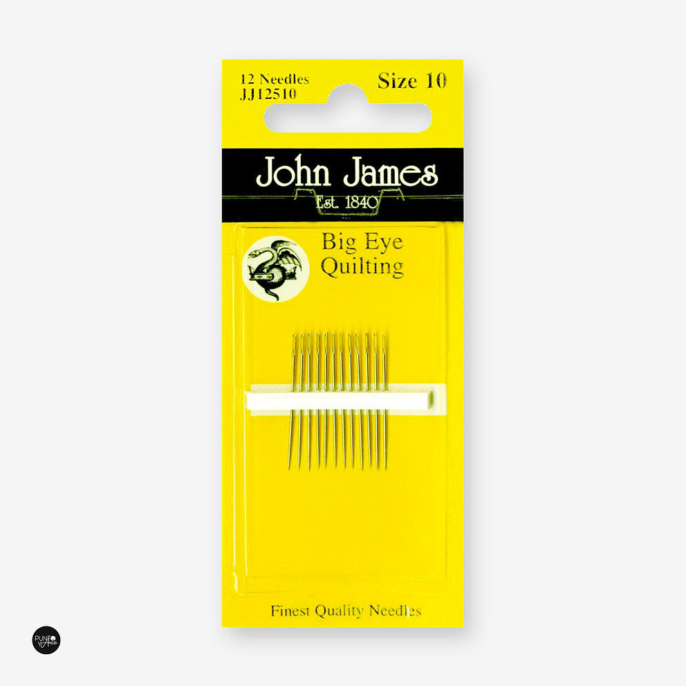 12 Pack of No.10 Large Eye Quilting Needles - John James JJ12510: The Essential Tool for Precise and Effortless Quilting