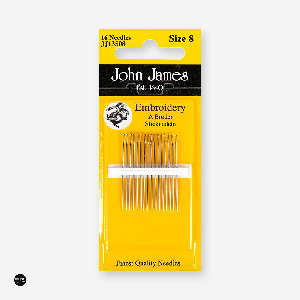 Agujas para Bordado Crewel No. 8 John James JJ13508: La Elección Perfecta para tus Proyectos de Bordado