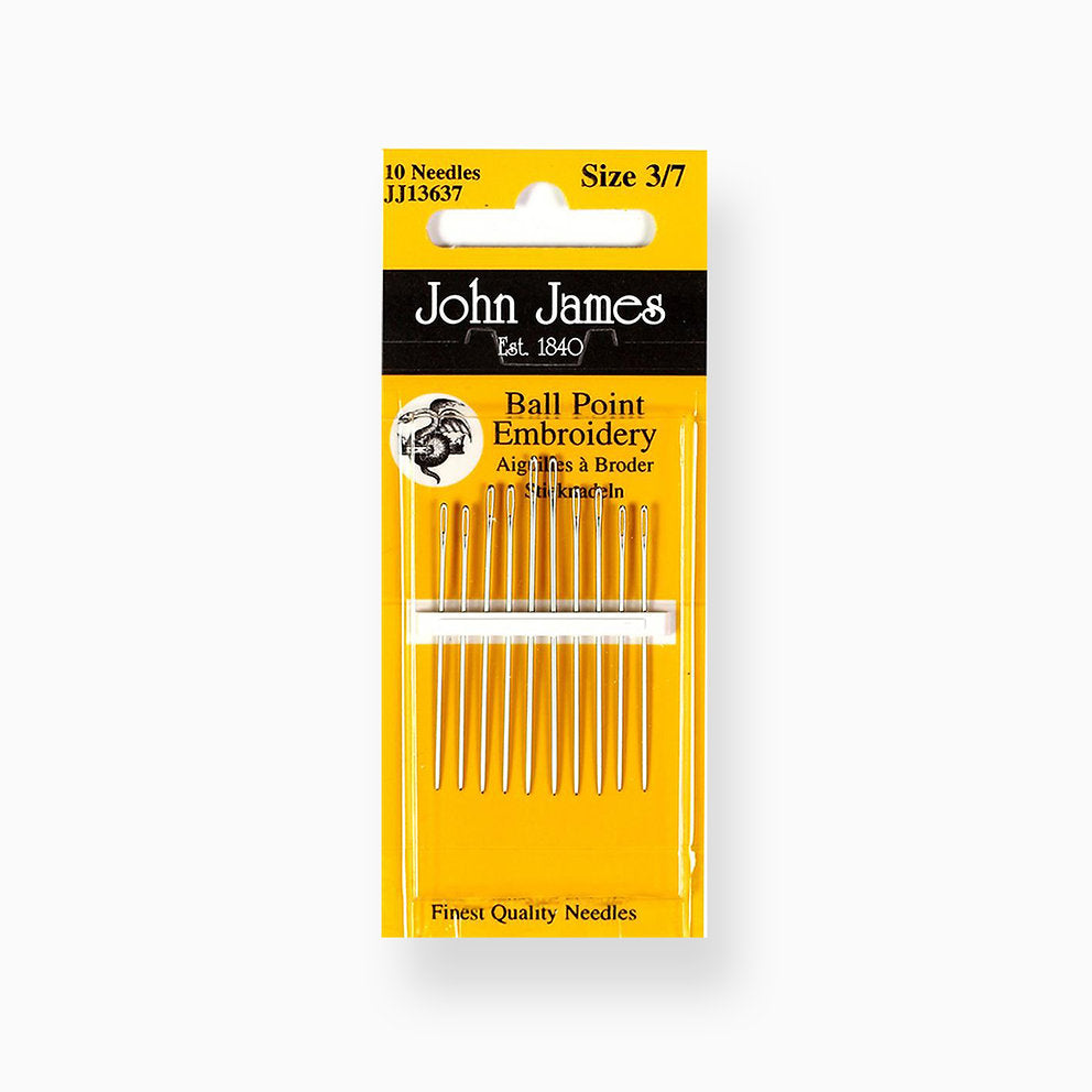 Ballpoint Embroidery Needles - John James JJ13637E: Perfection for Embroidery with Beads and Sequins