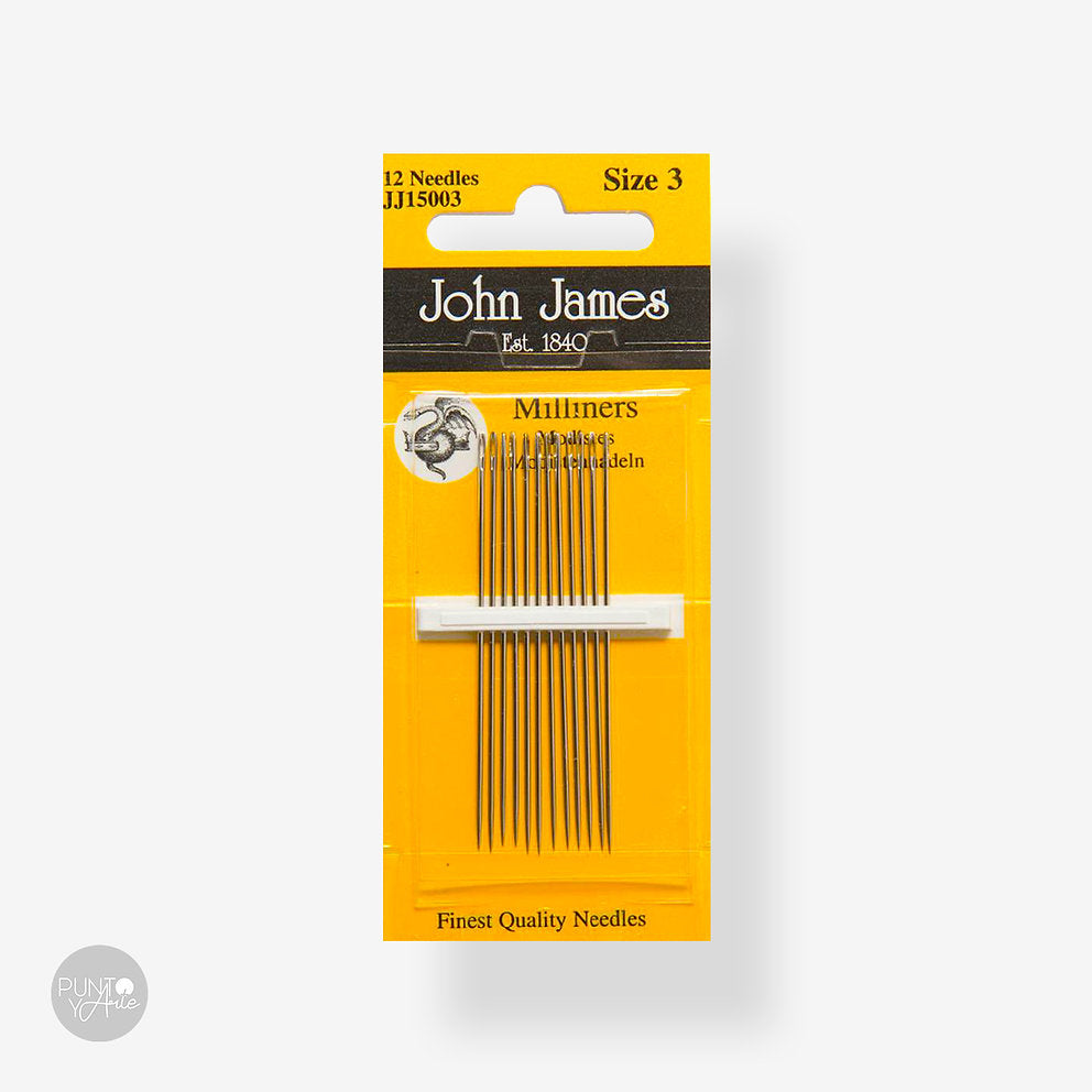 Milliners / Straws Needles N°3 - John James JJ15003E: Essential Tools for Creative Hat and Fancy Sewing Projects