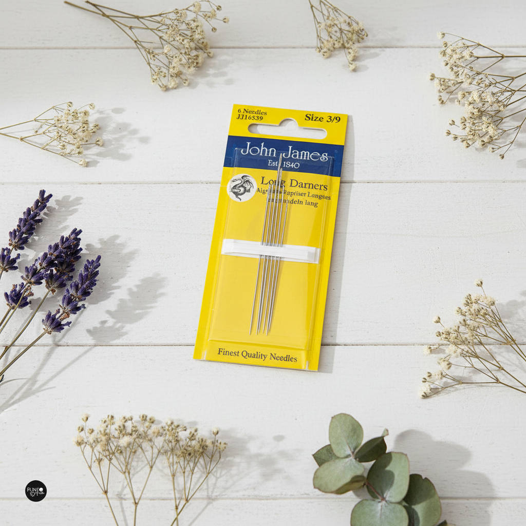 Agujas Largas para Coser John James No. 3-9 JJ16539: Herramientas Esenciales para Remendar y Acolchar