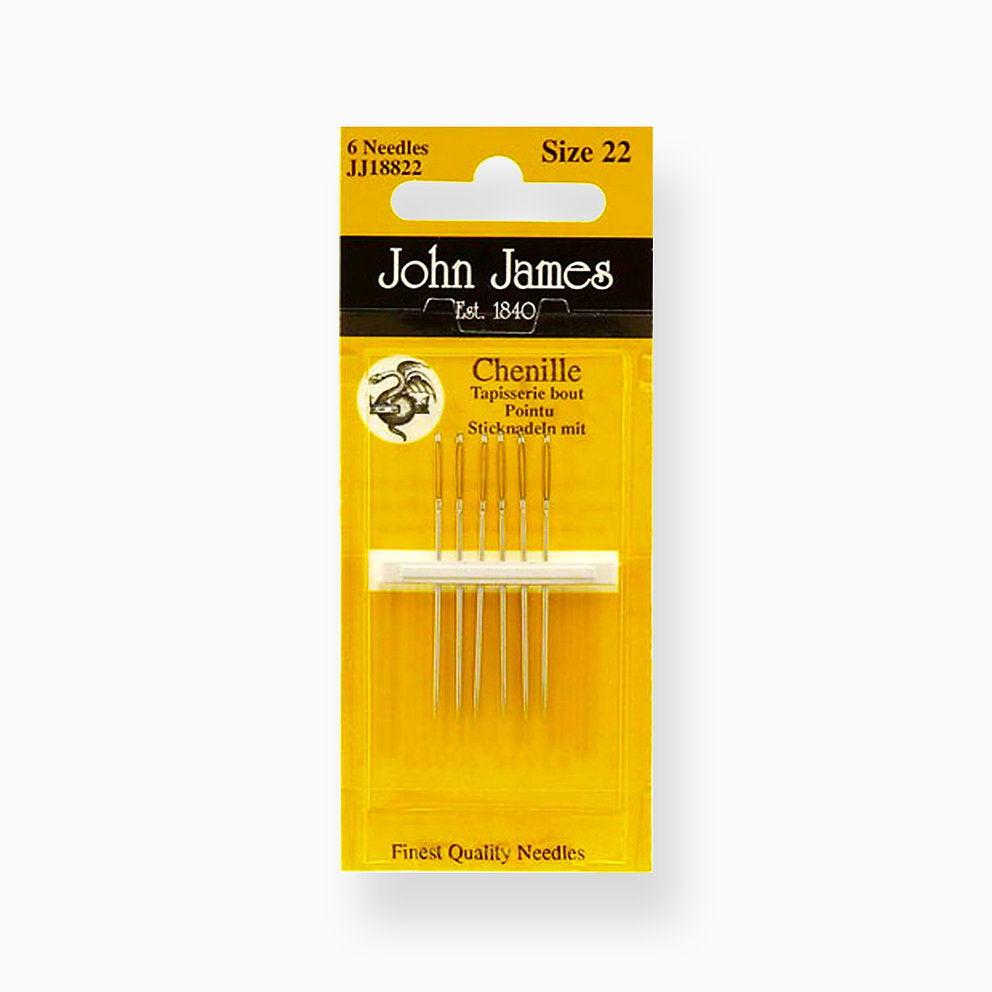 Chenille Needles Nr.22 - John James JJ18822: Essential Tools for Flying Embroidery and Satin Stitch