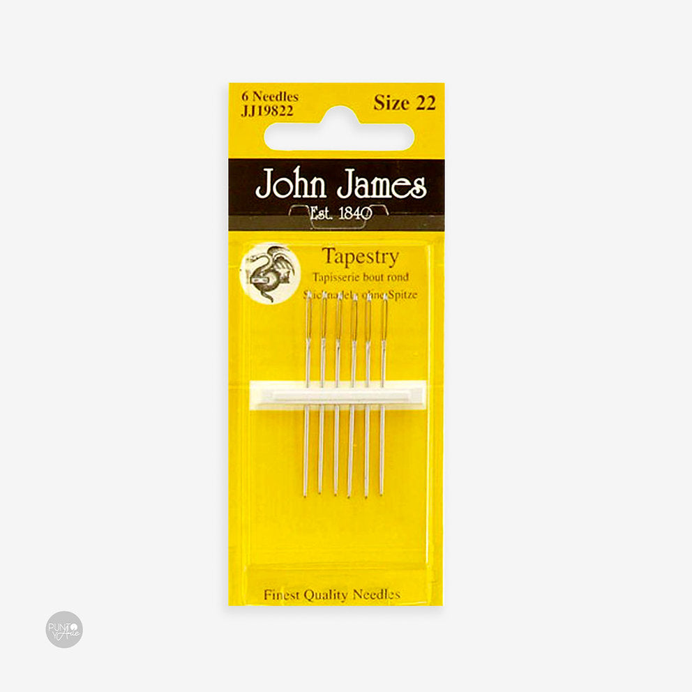 Agujas de Tapicería N°22 - John James JJ19822: Calidad y Precisión en el Bordado