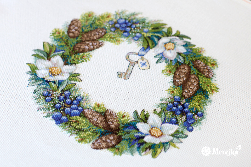 K-104 Winter Wreath - Merejka - Cross Stitch Kit