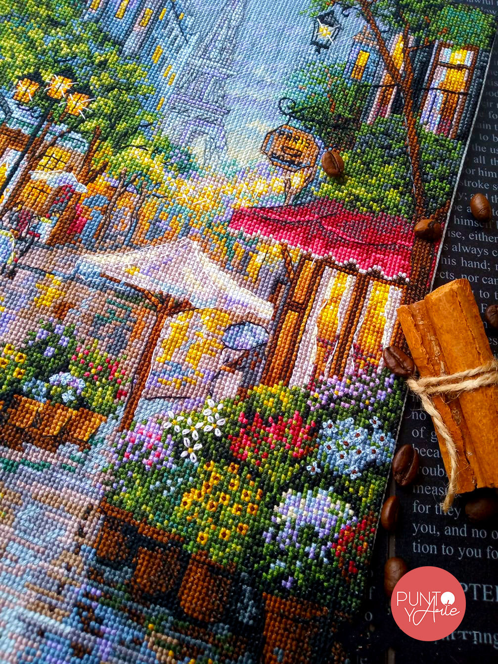 Cross Stitch Kit "Rainy Paris with the Eiffel Tower" by Merejka K-162