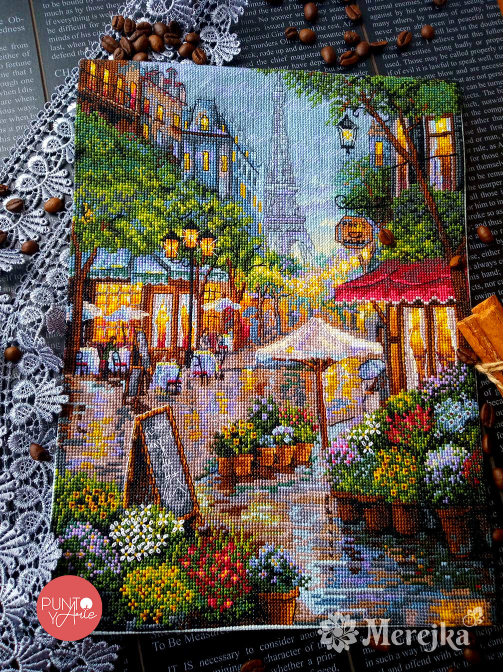 Cross Stitch Kit "Rainy Paris with the Eiffel Tower" by Merejka K-162