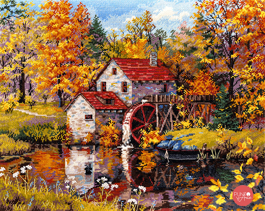 Cross Stitch Kit "Water Mill. Autumn" - K-171 by Merejka