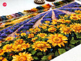 Merejka Cross Stitch Kit - K-179 Lavender and Sunflower Fields