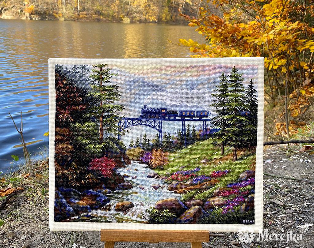 Cross Stitch Kit "Mountain Railway" - K-205 by Merejka