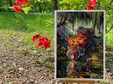 Cross Stitch Kit Aurora's Garden - Tiger - Merejka K-209
