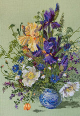 Cross Stitch Kit "Irises and Wild Flowers" by Merejka - K-249