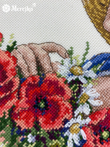 Kit de point de croix « Chapeau floral » par Merejka - K-250