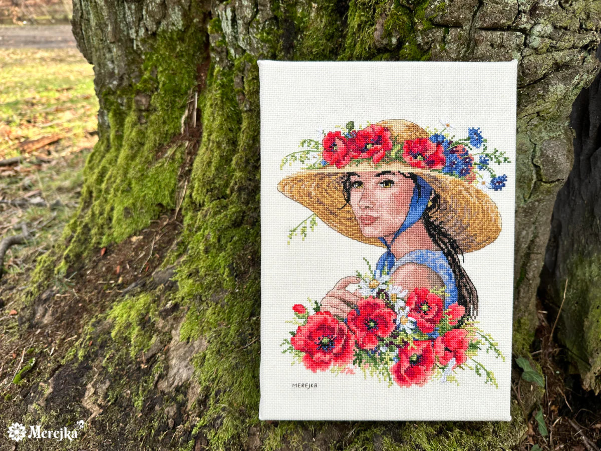 Cross Stitch Kit "Floral Hat" by Merejka - K-250