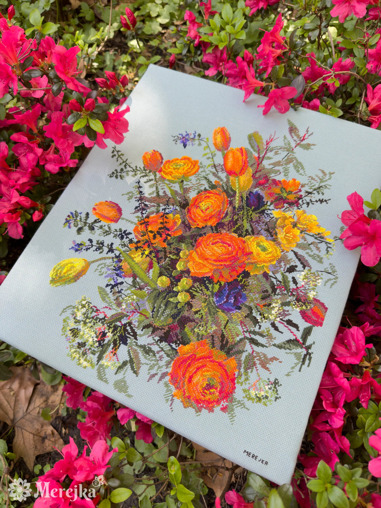 Kit de Punto de Cruz Merejka – Sunlit Petals K-270