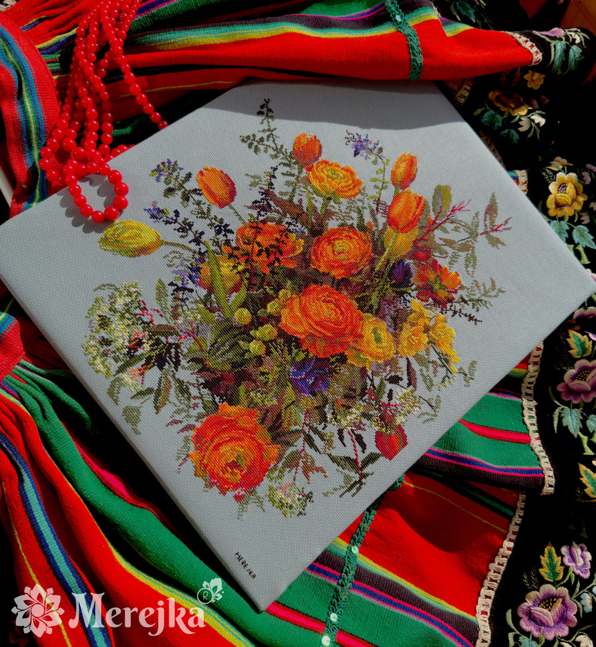 Kit de Punto de Cruz Merejka – Sunlit Petals K-270