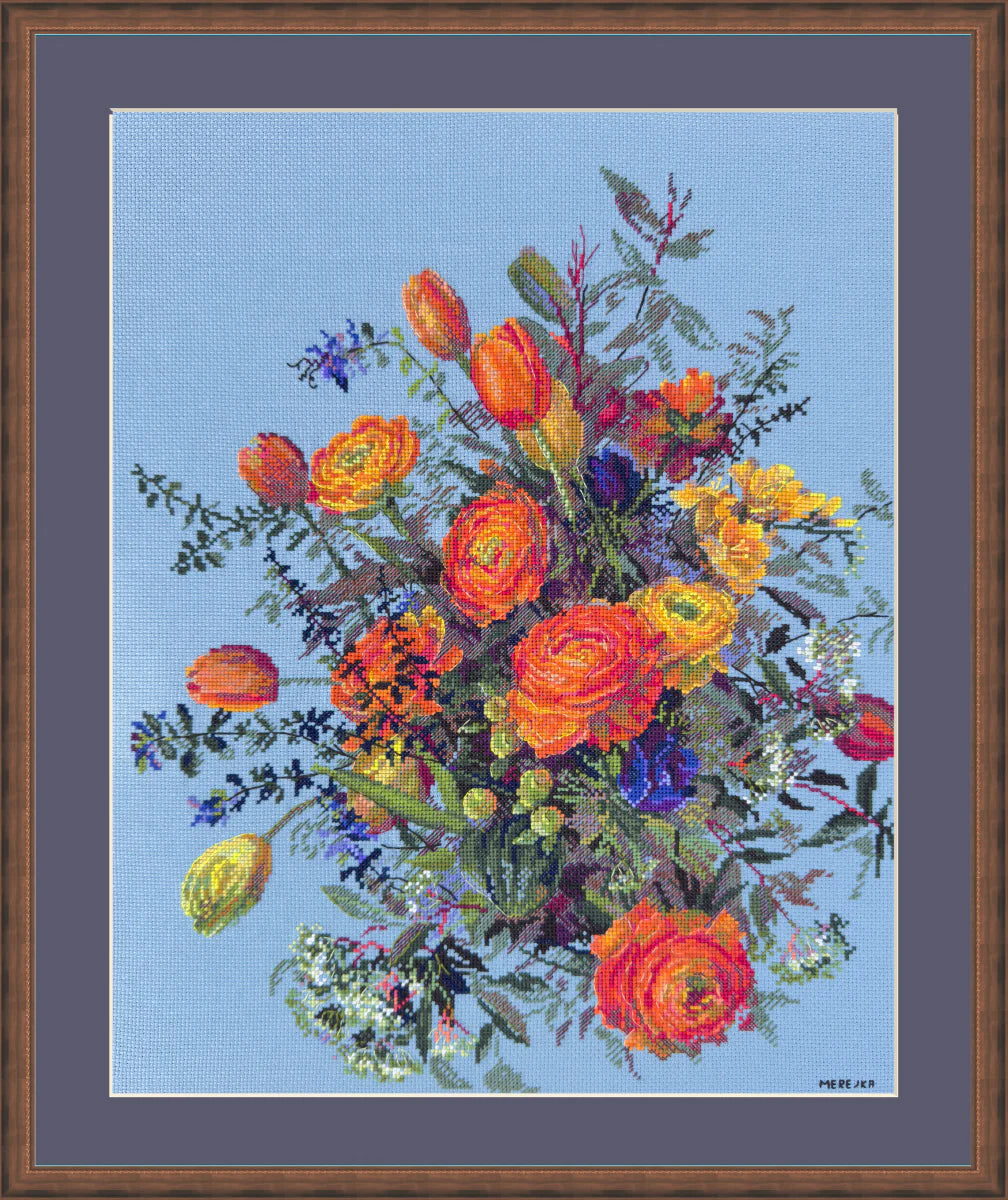 Kit de Punto de Cruz Merejka – Sunlit Petals K-270