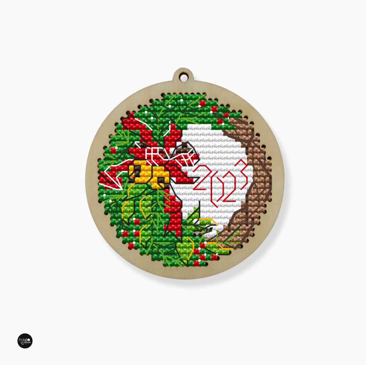 Winter wreath - Wizardi - Kit de punto de cruz KF022/8-5