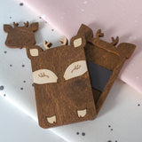 Wooden needle case with magnets. Reindeer - Wizardi KF056/10