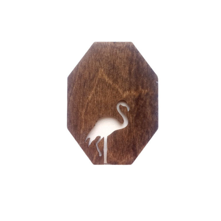 Flamingos. Wooden needle case with magnets - Wizardi KF056/50