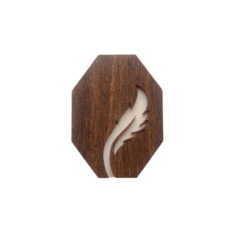 Feather. Wooden needle case with magnets - Wizardi KF056/51