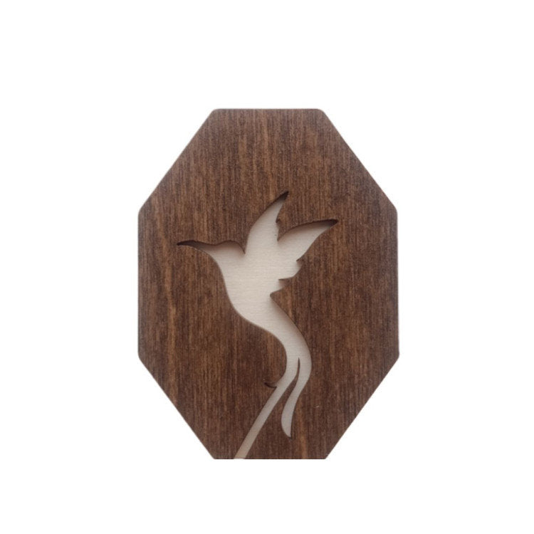 Hummingbird. Wooden needle case with magnets - Wizardi KF056/54
