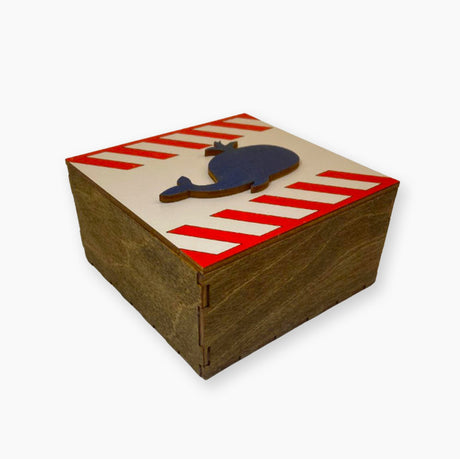 Whale. Wooden Organizer Box - Wizardi KF057/18