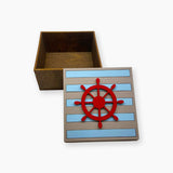Steering wheel. Wooden Organizer Box - Wizardi KF057/20