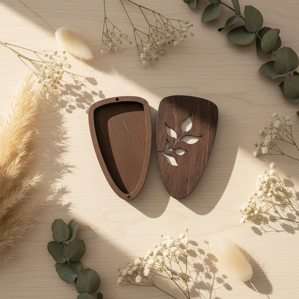 Branch. Wooden Scissors Organizer Box - Wizardi KF058/52