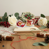 Portavelas de Navidad - Wizardi - Kit de punto de cruz KF060/3