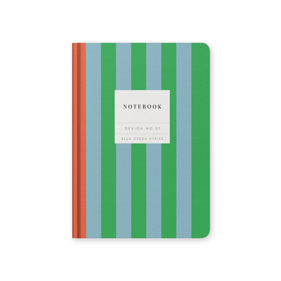 Carnet de notes de design n° 37, rayures bleues et vertes, couverture rigide Kaleido (A5) (11434)