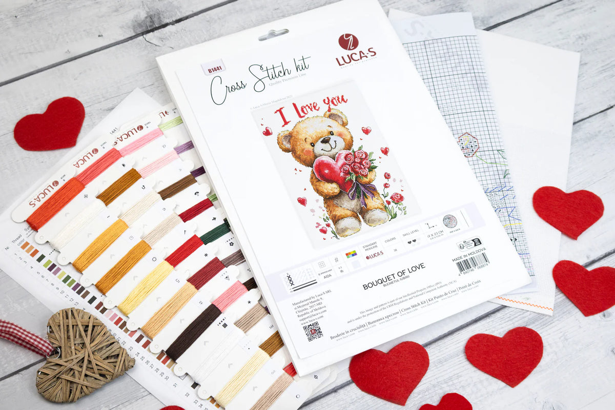 Kit de punto de cruz Luca-S  Ramo de amor B1441 contenido