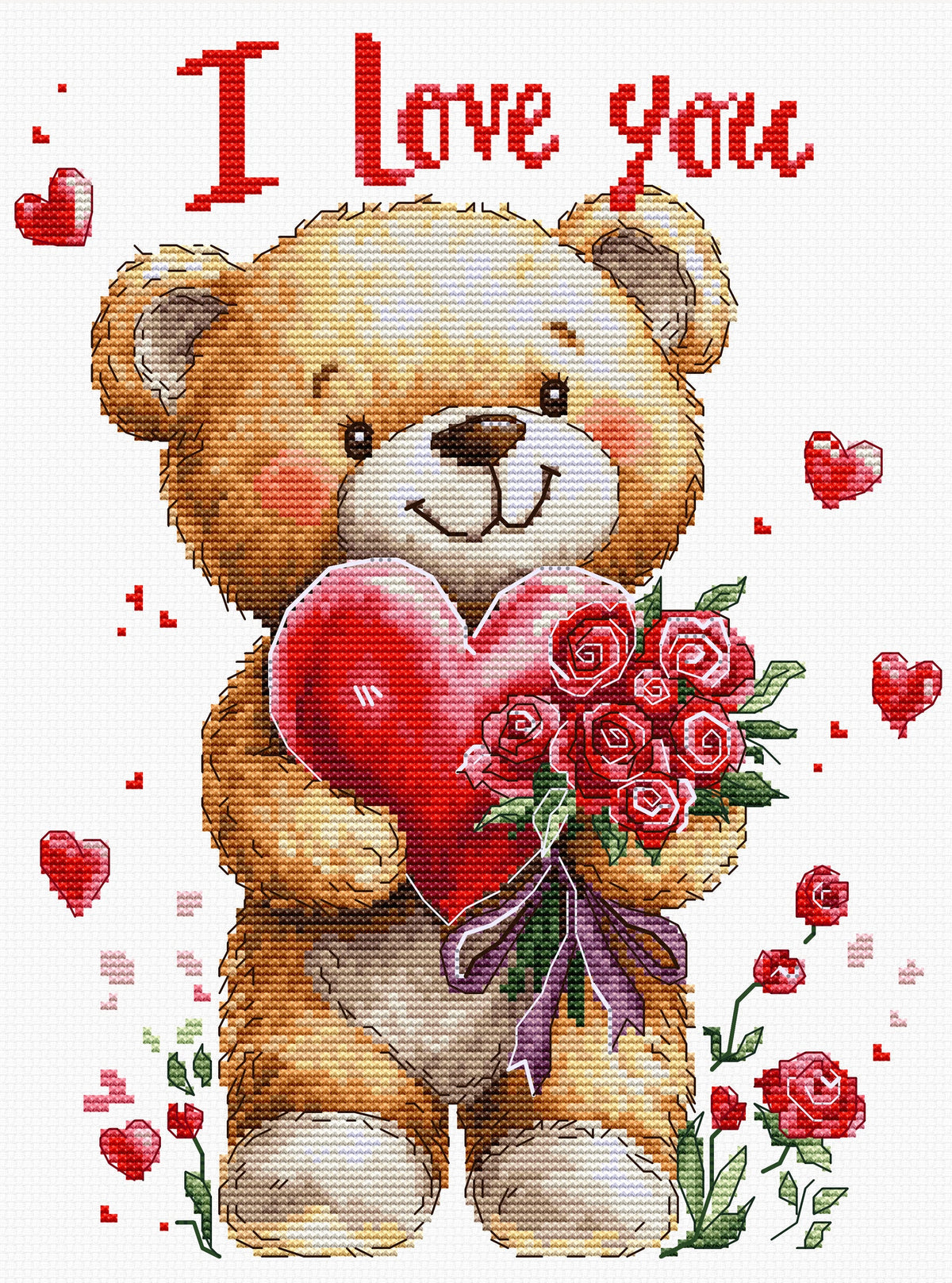 Kit de punto de cruz Luca-S  Ramo de amor B1441 infantil
