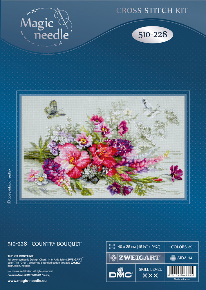 Country Bouquet – Kit de Punto de Cruz Magic Needle 510-228