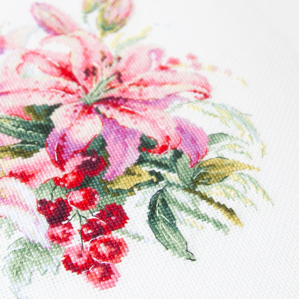 Kit de Punto de Cruz 70-06 “Pink Lilies” – Magic Needle