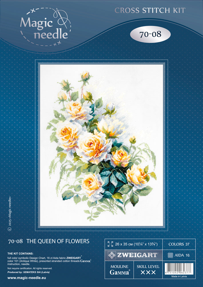 Kit de Punto de Cruz 70-08 “The Queen of Flowers” – Magic Needle