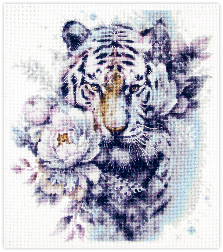Cross Stitch Kit 70-14 “The White Tiger” – Magic Needle