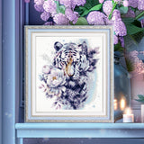 Cross Stitch Kit 70-14 “The White Tiger” – Magic Needle