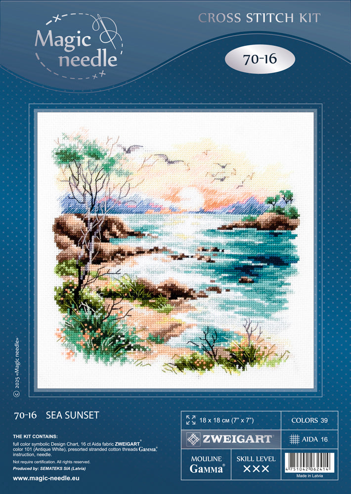 Cross Stitch Kit 70-16 “Sea Sunset” – Magic Needle
