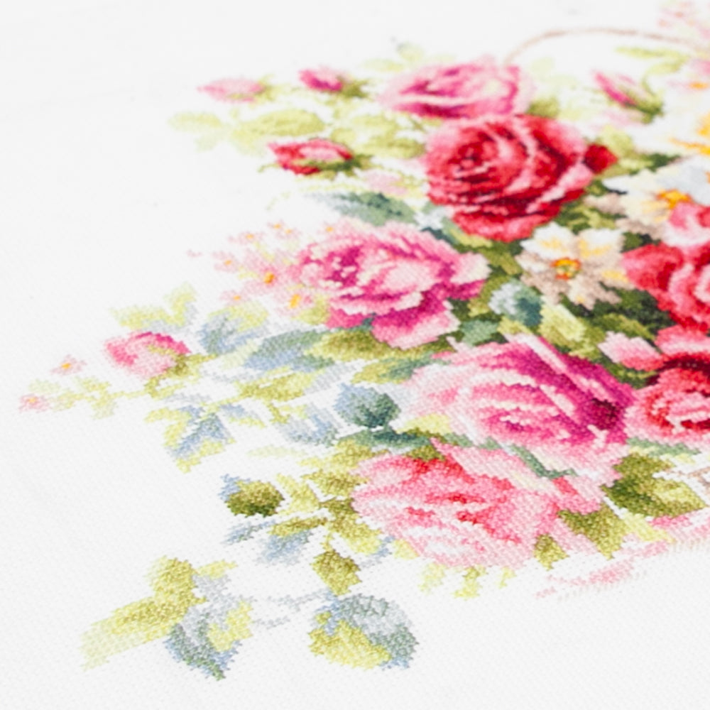 Cross Stitch Kit 70-19 “Basket With Roses” – Magic Needle