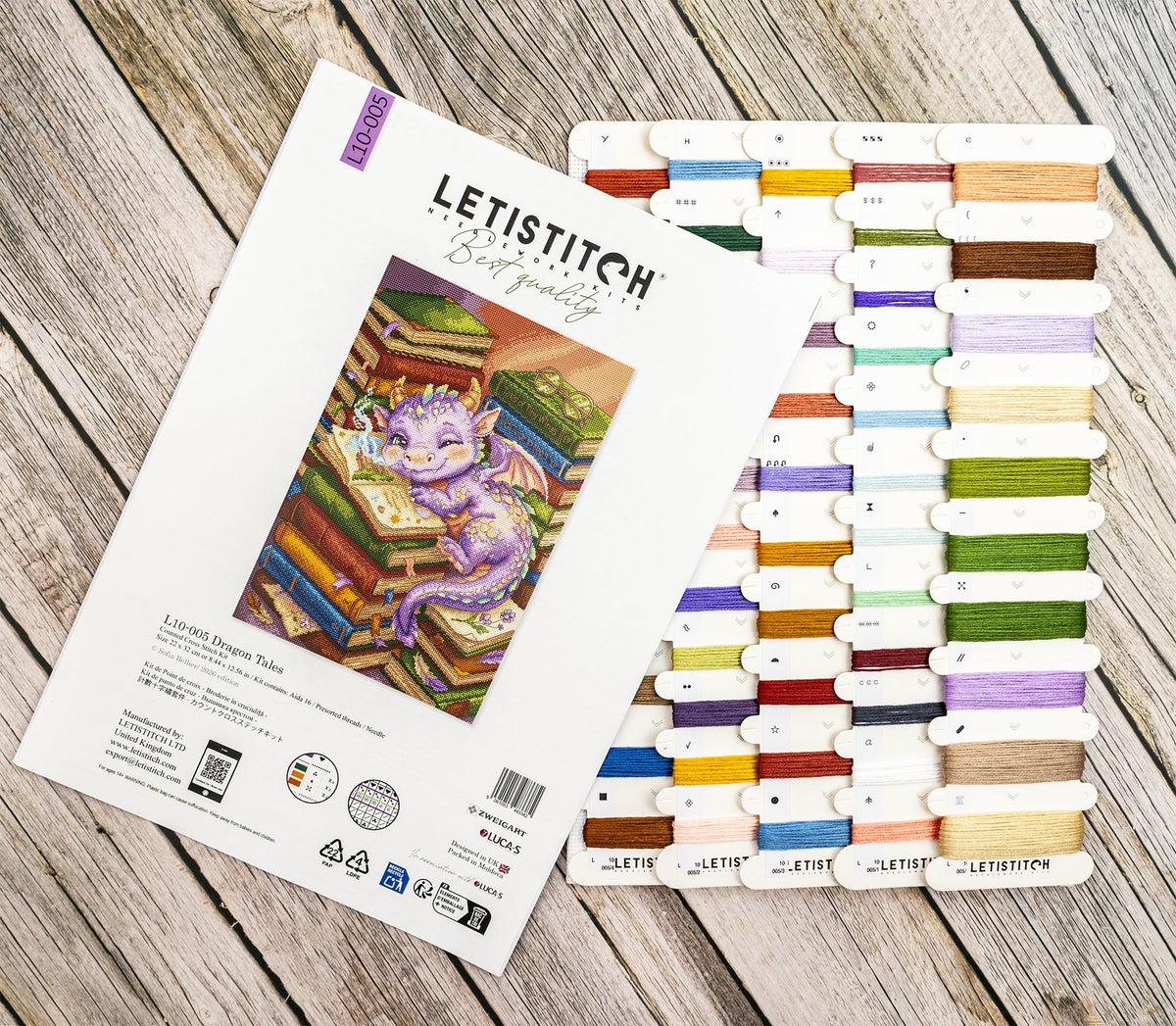 Kit de Punto de Cruz Letistitch L10-005 Dragon Tales – contenido y detalles del kit (2)