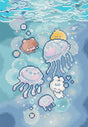 Kit de Punto de Cruz Letistitch L10-009 Jellyfish Dance - medusas y animalitos kawaii bajo el mar
