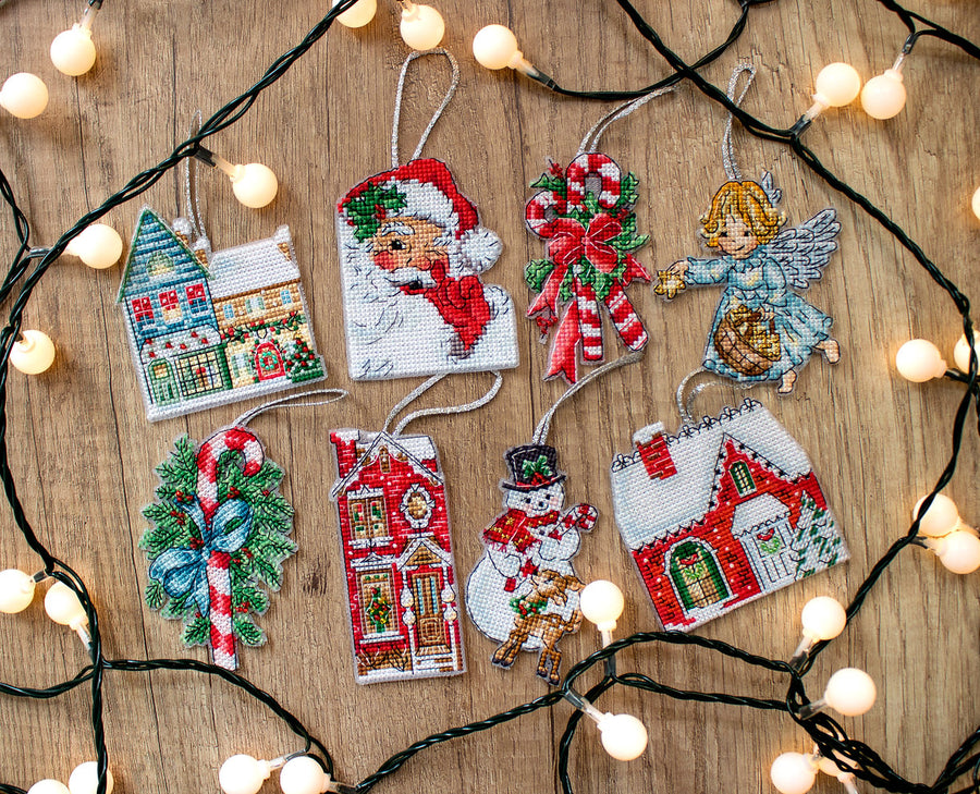 L8002 Adornos navideños nr. 2 LETISCTITH Kit de Punto de Cruz