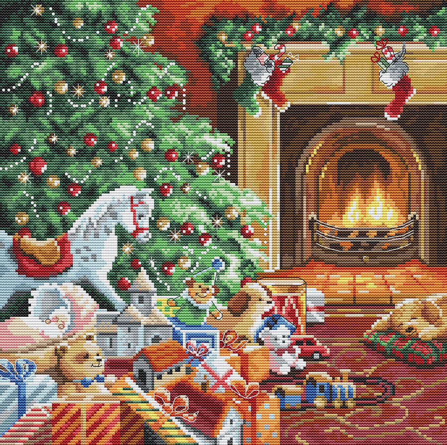 Kit de punto de cruz Acogedora Navidad de Letistitch, 27x27 cm