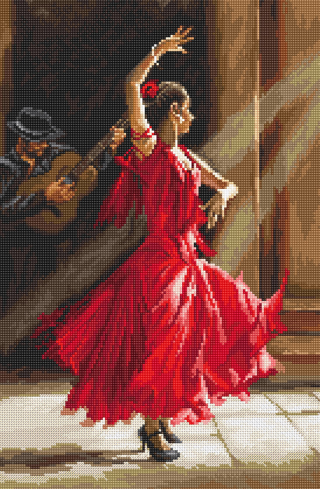 Kit de punto de cruz Bailaora de Flamenco de Letistitch, 33x22 cm