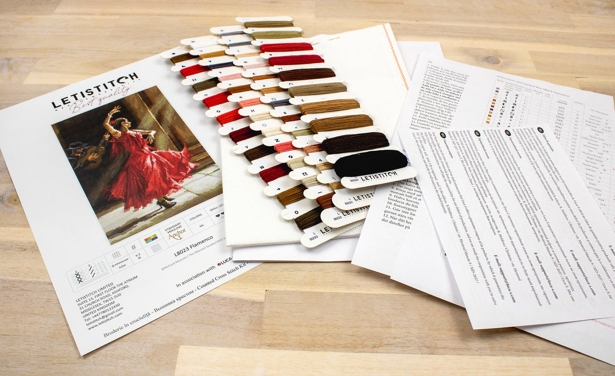 Esquema y carta de colores del kit – Bailaora de Flamenco
